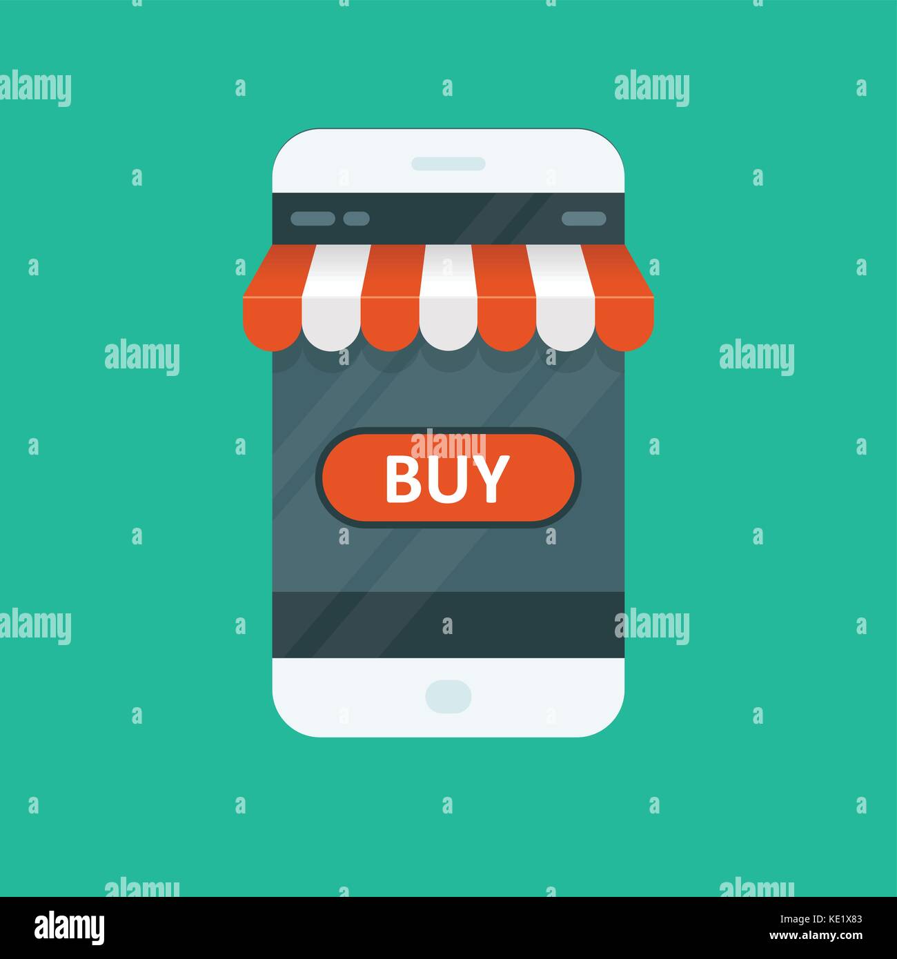 Shopping online - e-commerce app for smartphone Stock Vector
