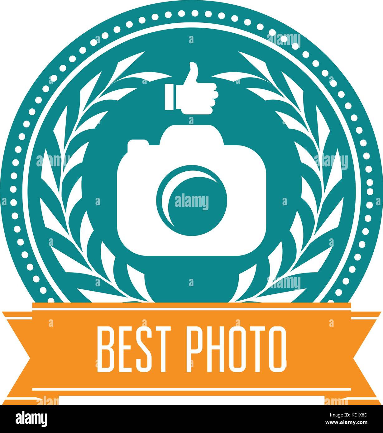 Best photo badge - rating medal for photoservice Stock Vector