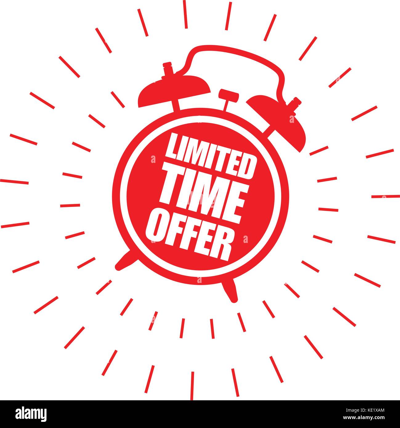 Limited time offer sticker with alarm clock Stock Vector
