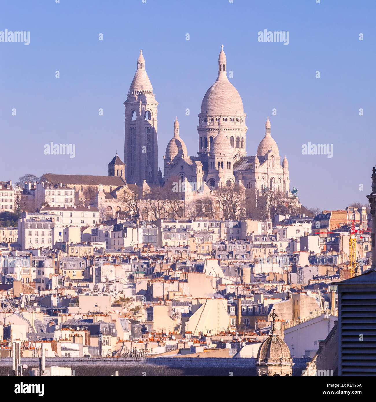 Sacre-Coeur Basilica in the morning, Paris, France Stock Photo