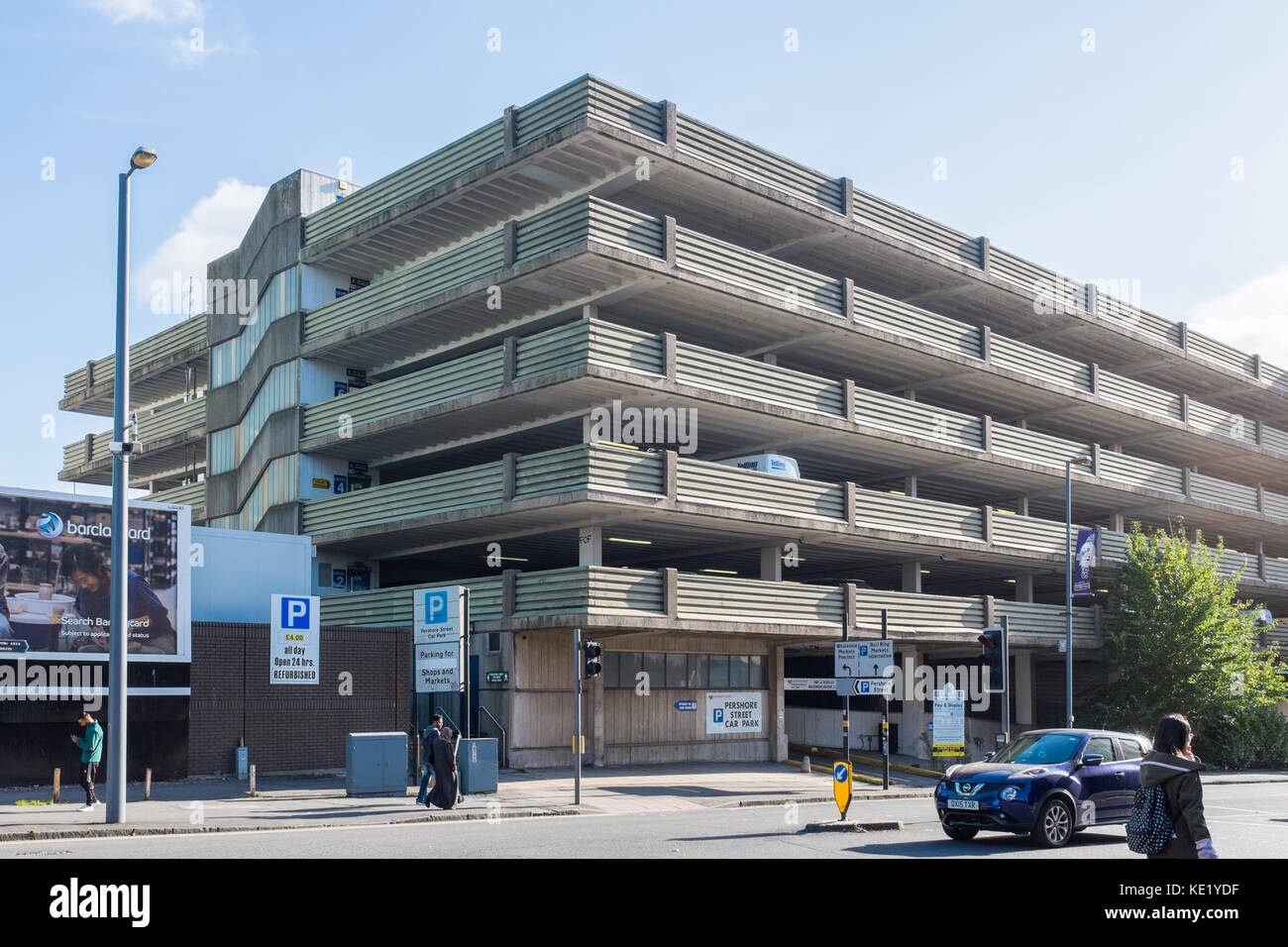 Pershore Street Multi-Story Car Park in Birmingham, an example of modern brutalist concrete design Stock Photo