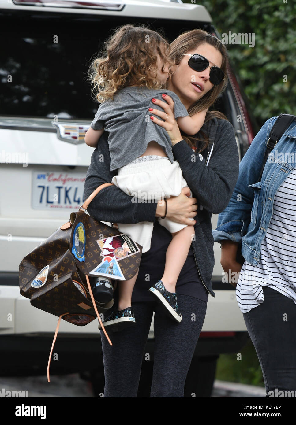 Jessica Biel out and about with her son Silas Randall ...