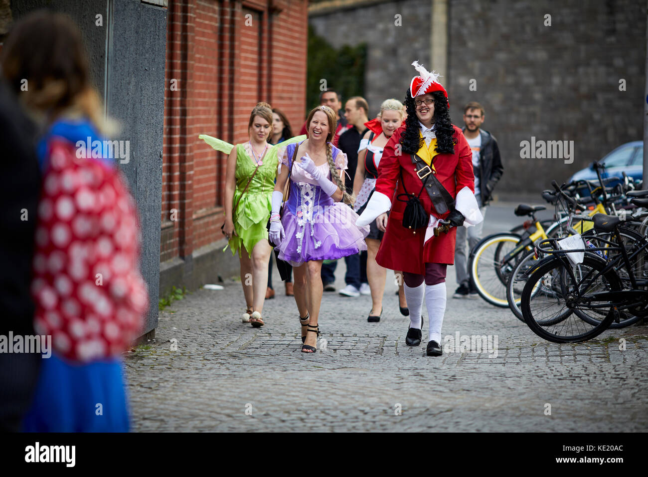 Waterfront hen party in fancy dress Bristol city centre Stock Photo Alamy