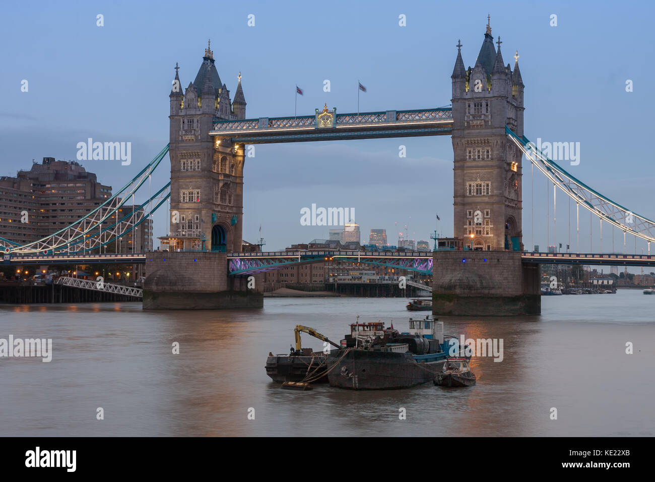 Tower Bridge in the evening, London, England Stock Photo - Alamy