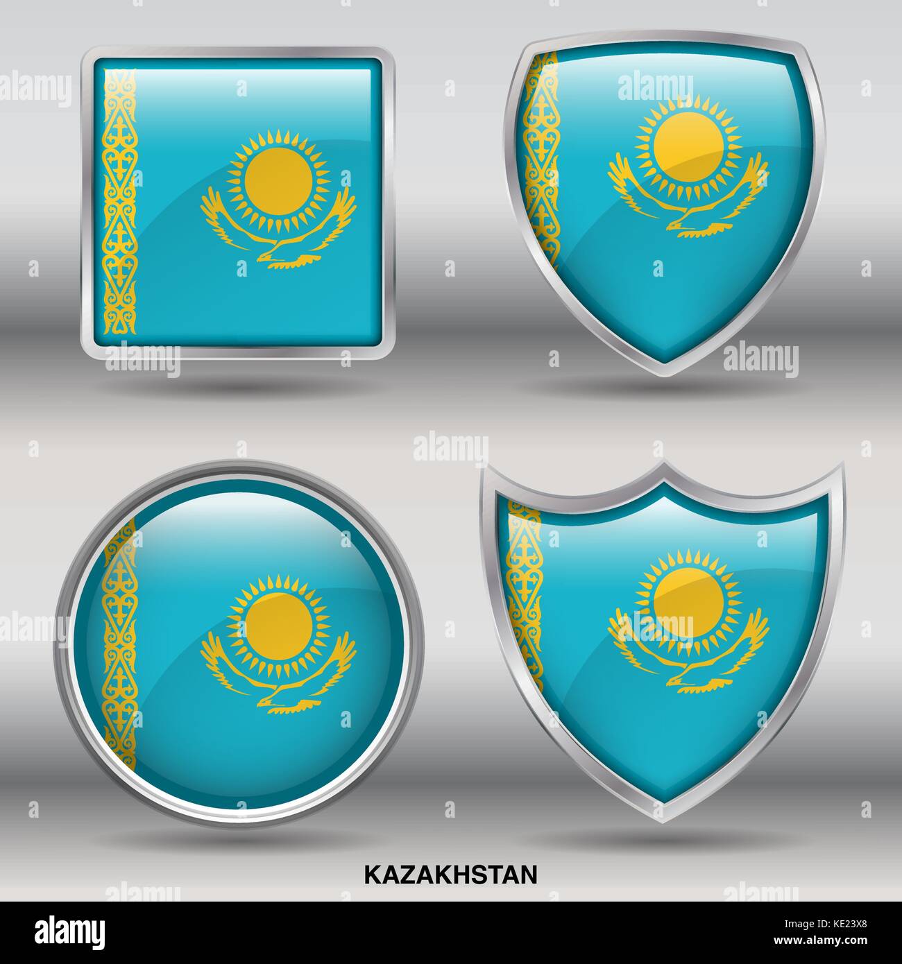 Kazakhstan Map Russia Flag Colors Stock Illustration 1402689083