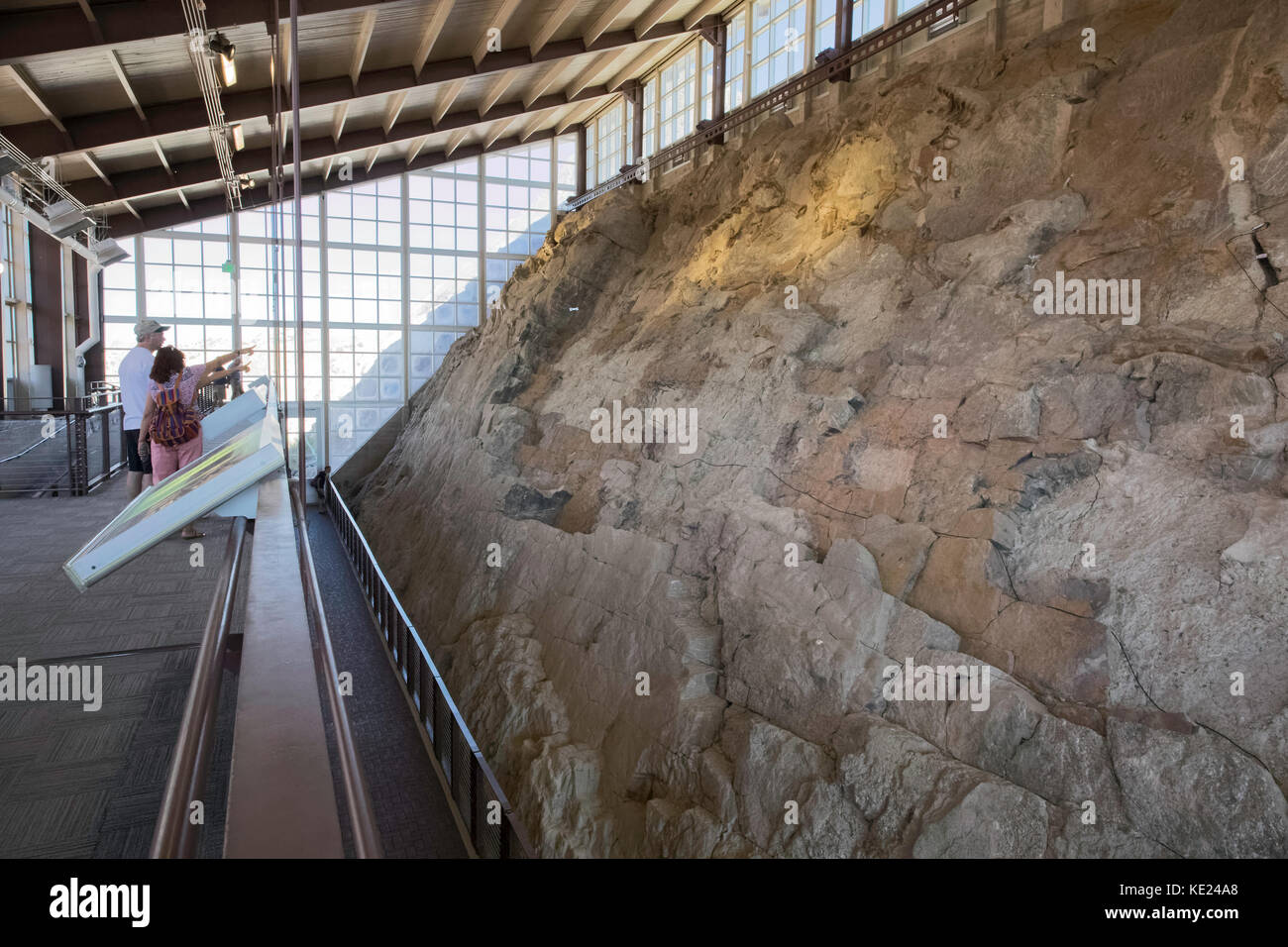 Dinosaur Quarry Exhibit, Dinosaur National Monument, Utah, USA Stock