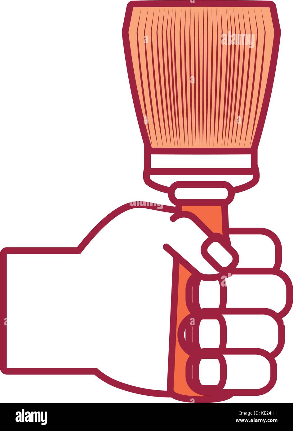 hand with paint brush vector illustration Stock Vector Image & Art - Alamy