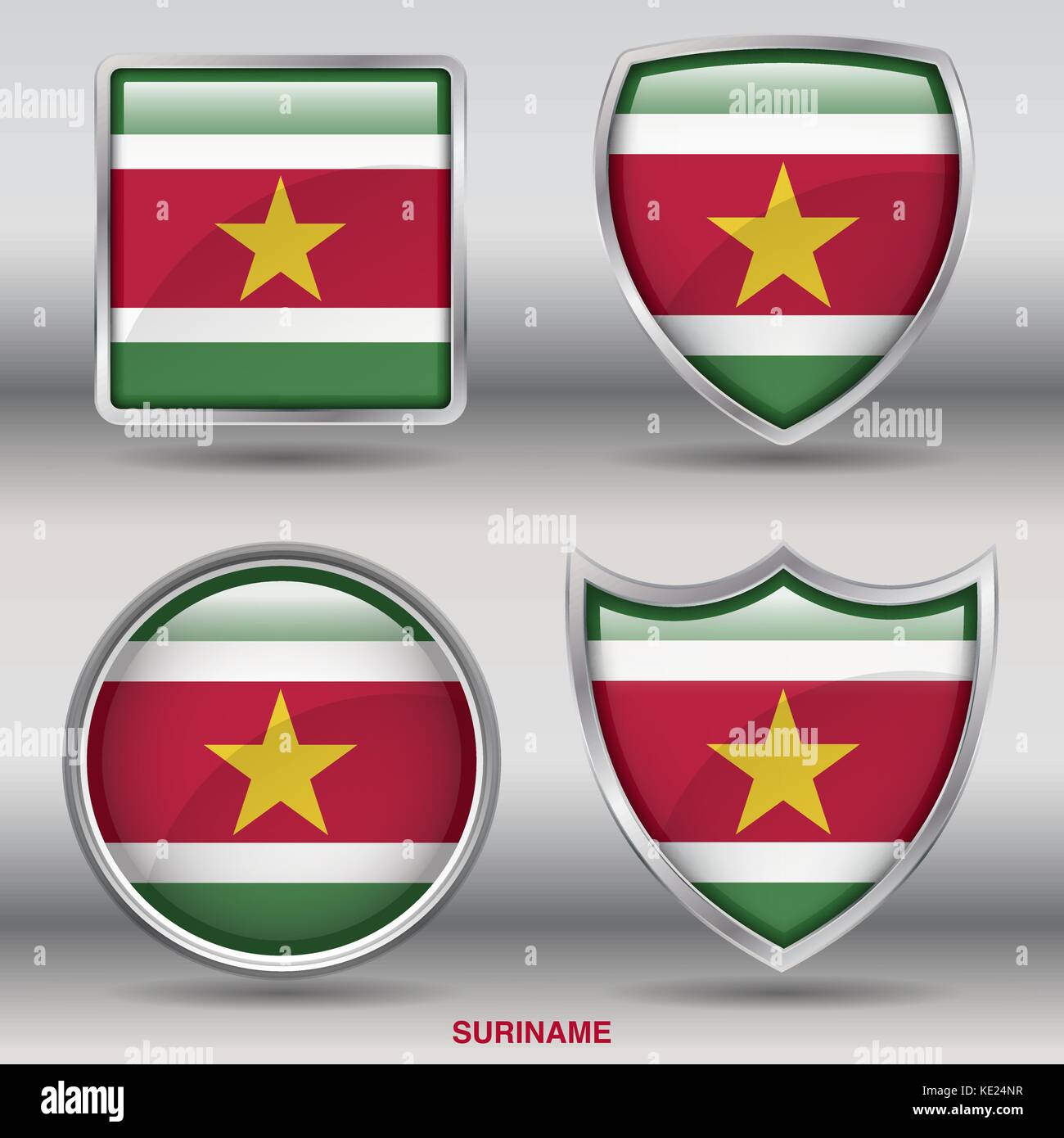 Suriname Flag 4 Shapes Flags States Country In The World With