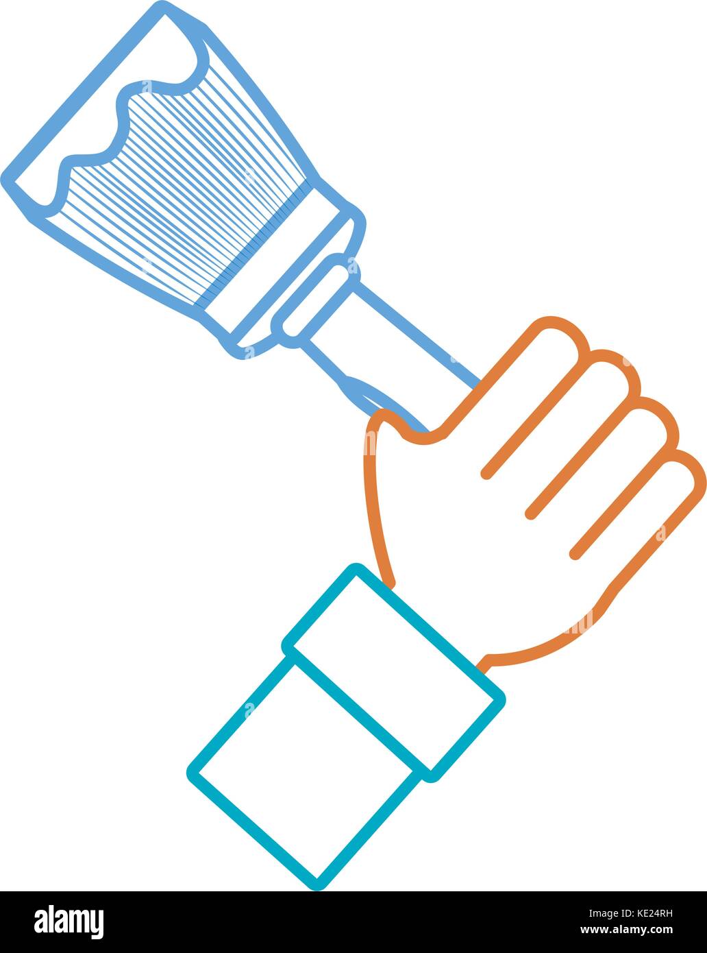 hand with paint brush vector illustration Stock Vector Image & Art - Alamy