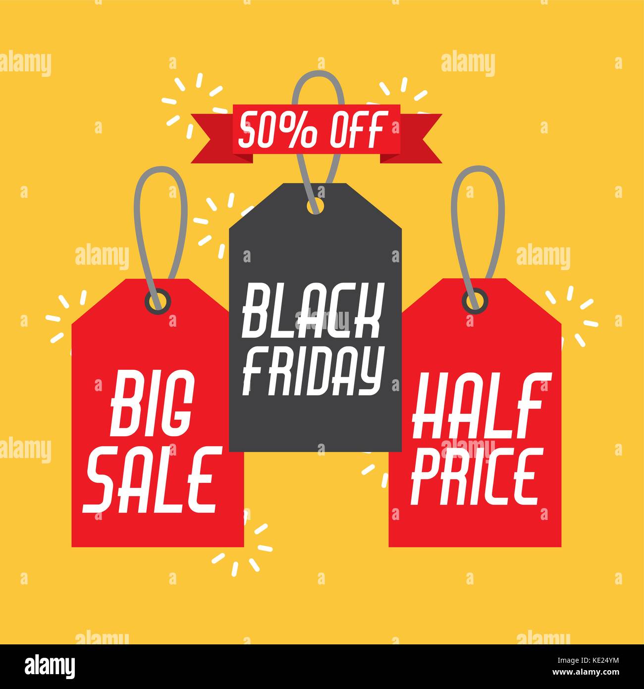 Black Friday Sales Tag And Banners Discount And Price Design Label