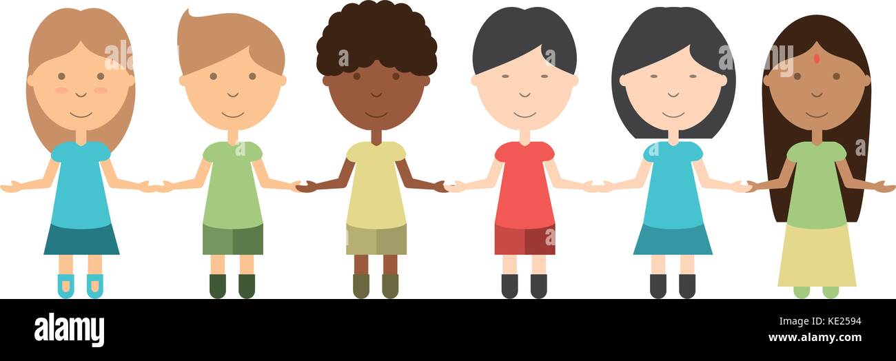 kids holding hands icon Stock Vector Image & Art - Alamy