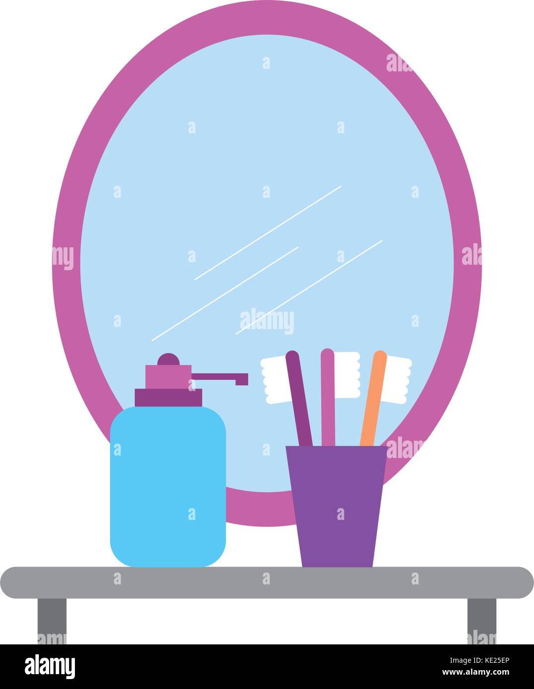 bathroom mirror and shelf with toothbrush soap Stock Vector Image & Art ...