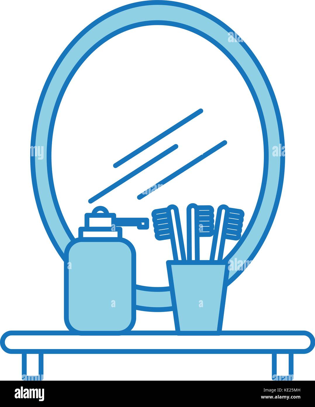 bathroom mirror and shelf with toothbrush soap Stock Vector Image & Art ...