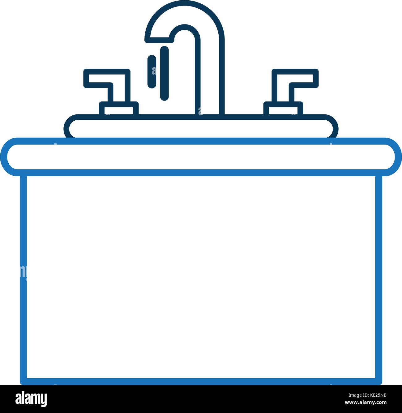 bathroom interior with sink vanity furniture drawers Stock