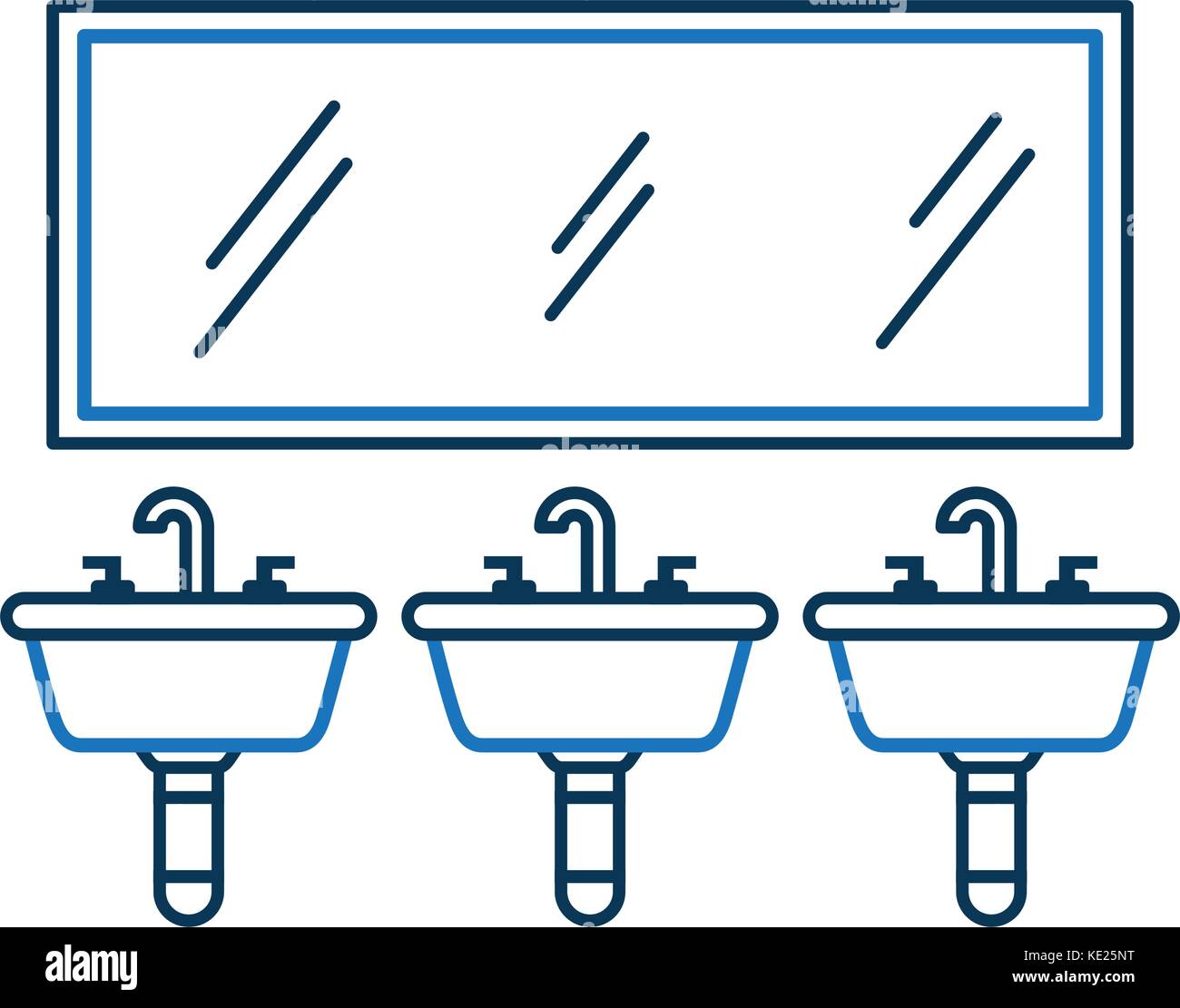 three sink mirror for toilet bathroom equipment Stock Vector Image ...