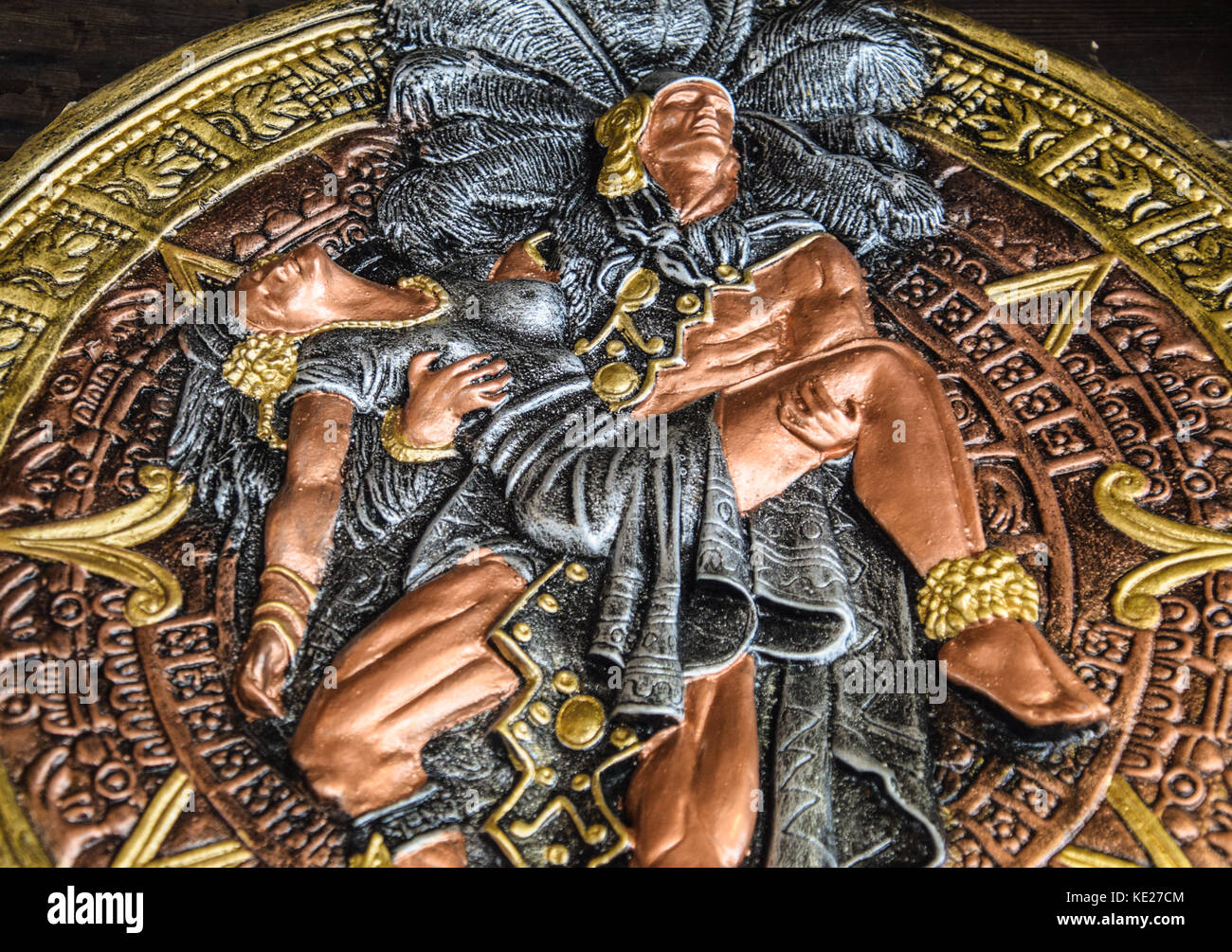 Aztec ancient medallion Stock Photo - Alamy