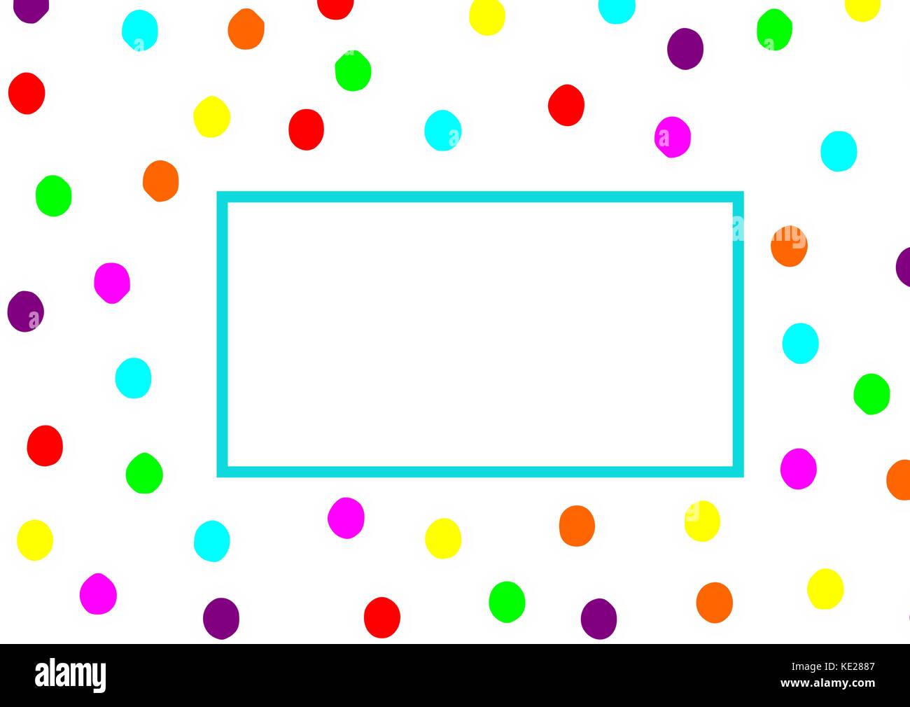 white background multi colored dots business card Stock Vector