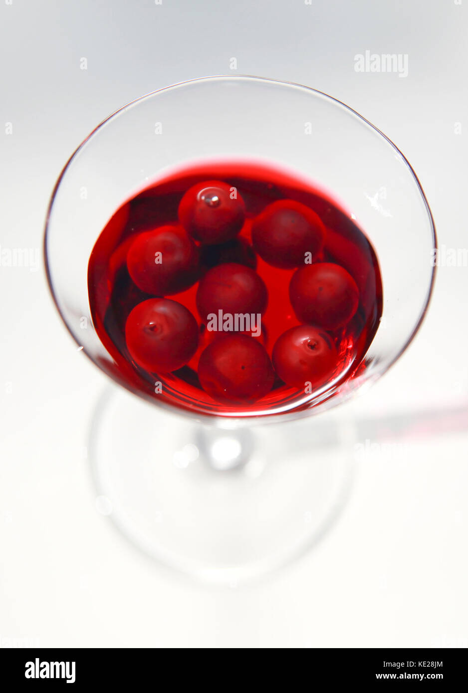glass of cherries Stock Photo
