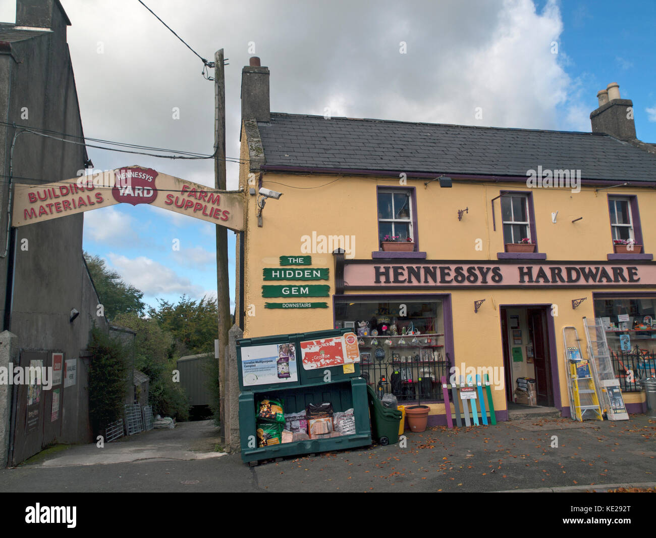 A small town's hardware store in County Wicklow, Ireland Stock Photo