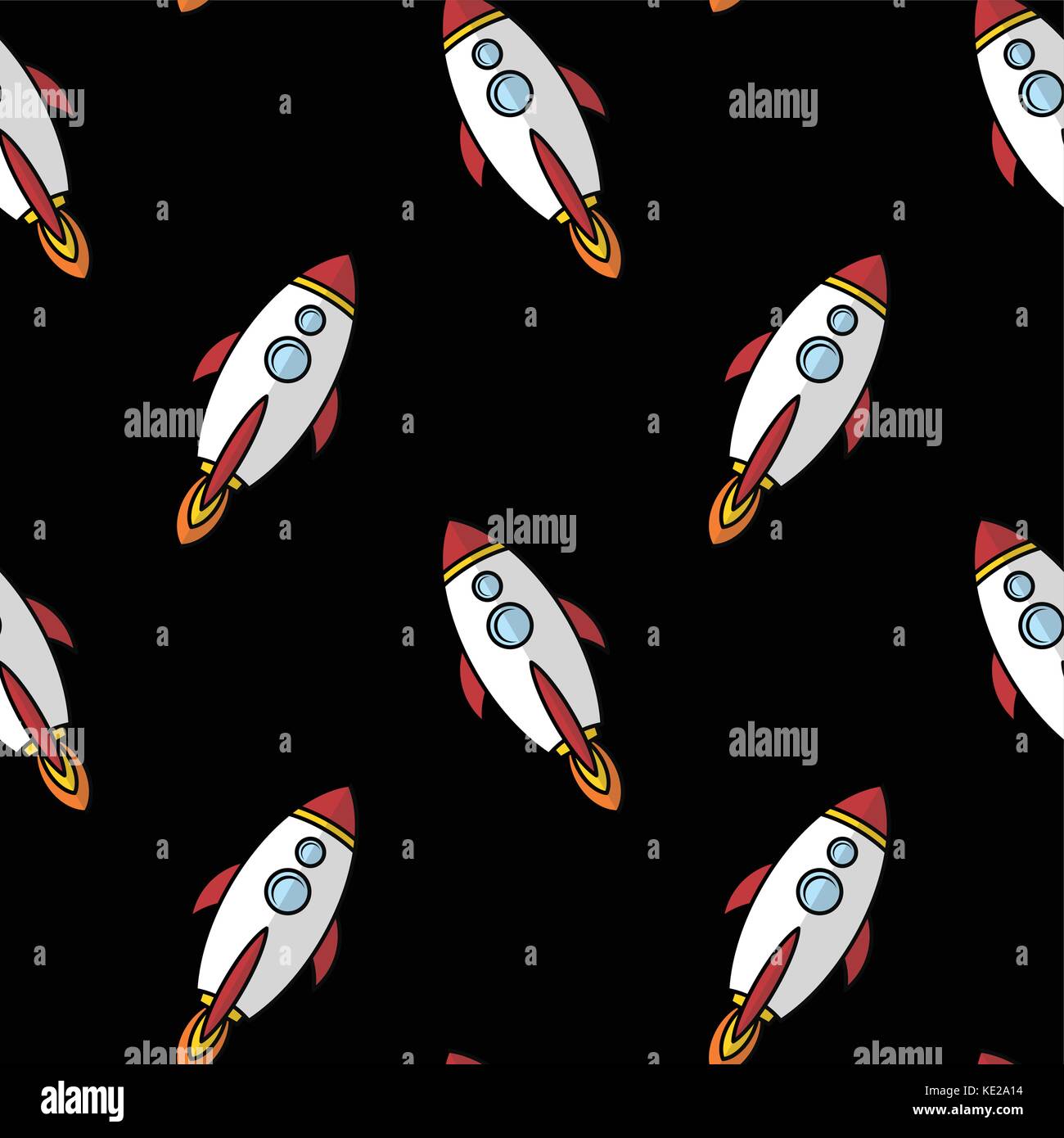 space ship rocket shuttle cartoon vector art illustration Stock Vector ...