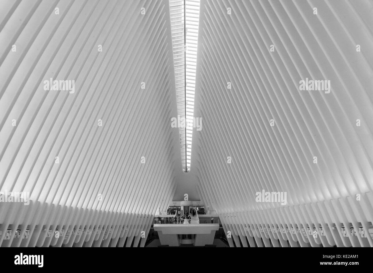 View inside the Oculus at the World Trade Center site in Manhattan, New York City. Stock Photo