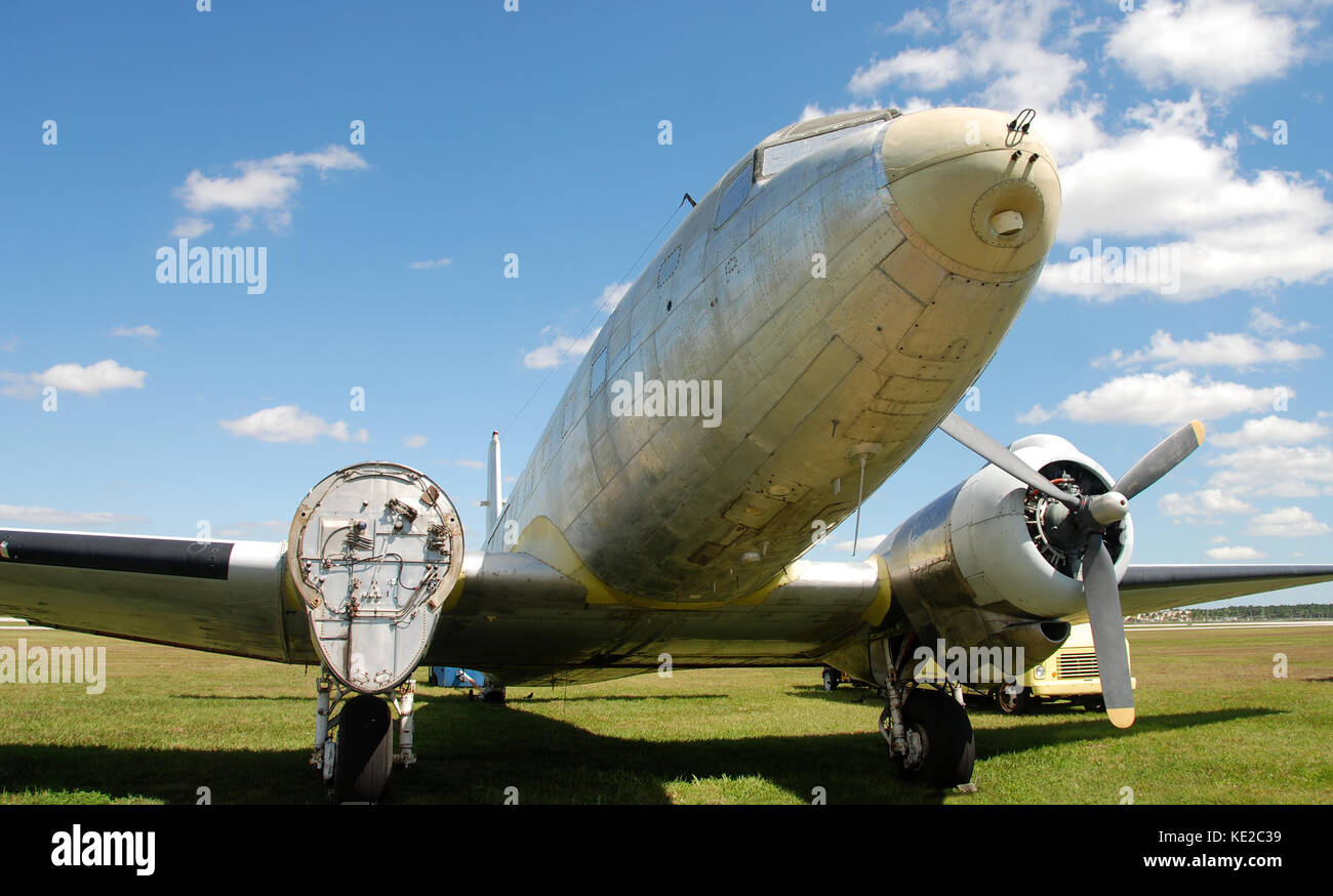 Classic turboprop airplane undergoing restoration Stock Photo - Alamy