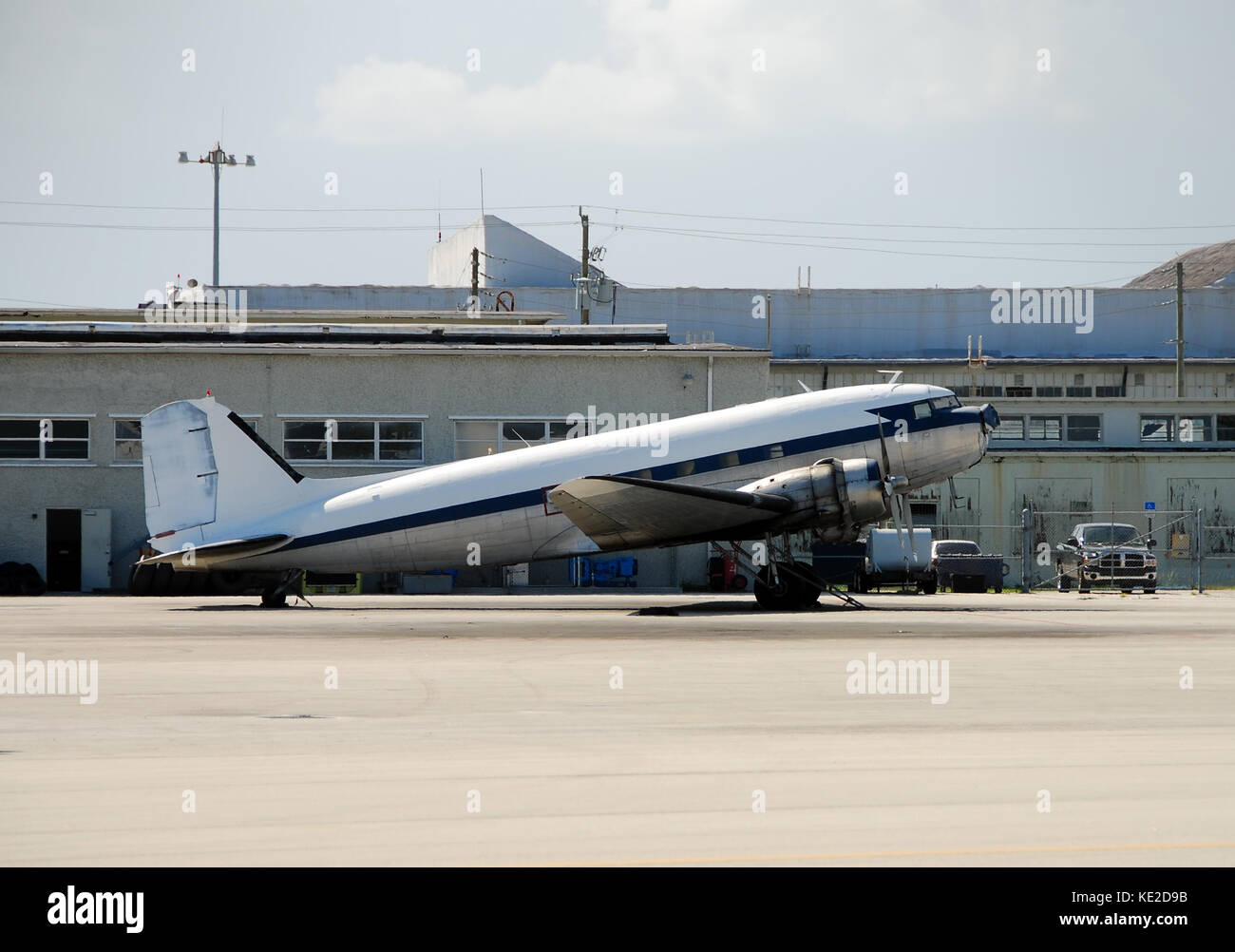 Vintage turboprop airplane with broken nose cone Stock Photo - Alamy