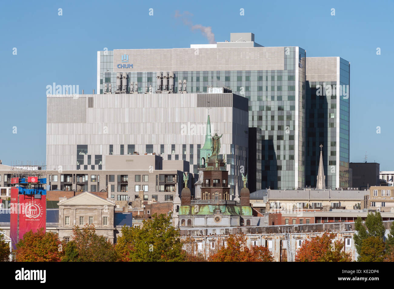 Montreal, Canada - 12 October 2017: Montreal's CHUM superhospital Stock Photo