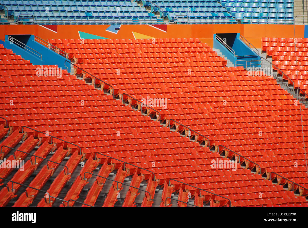 Orange stadium seats Stock Photo - Alamy