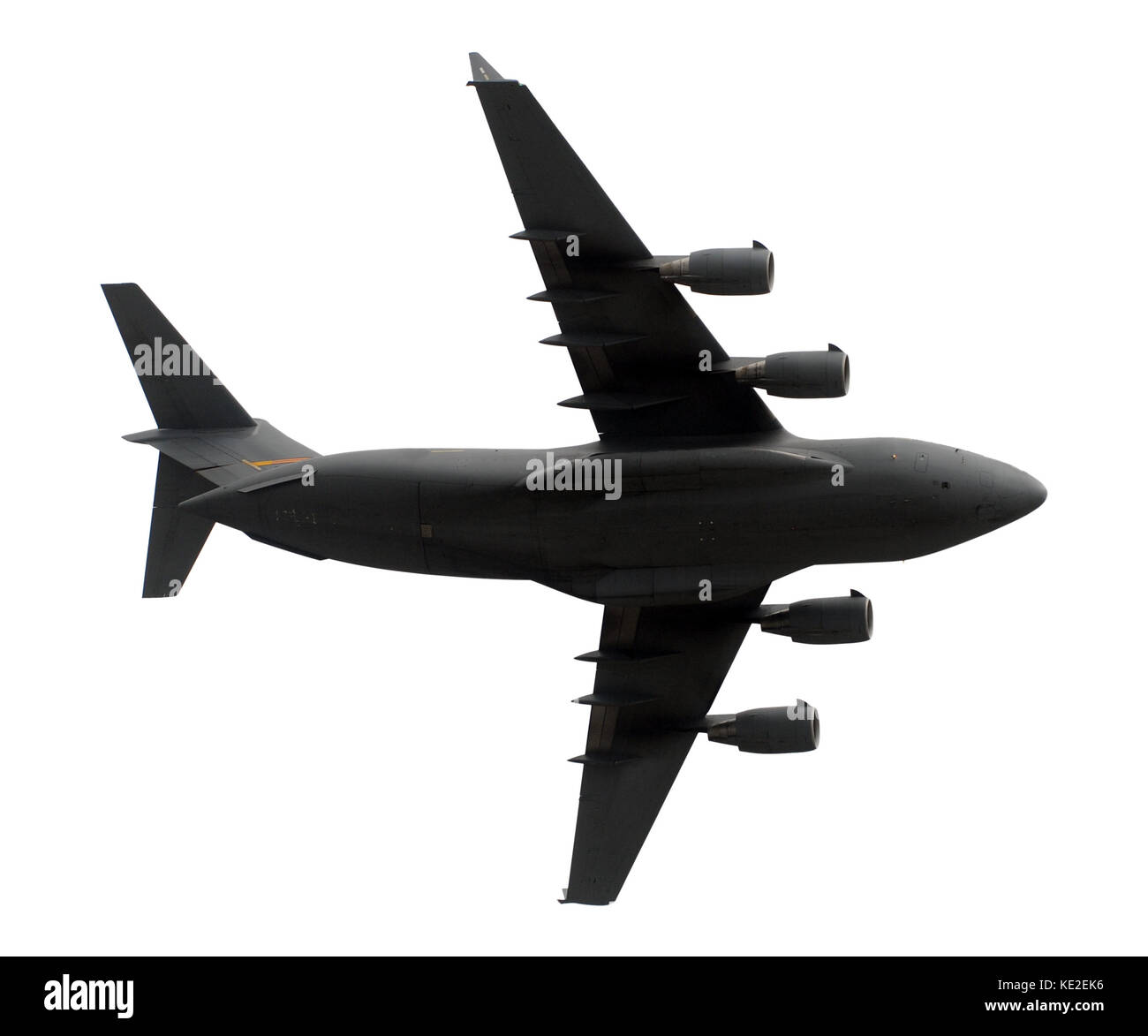 Modern US Air Force cargo jet isolated on white Stock Photo