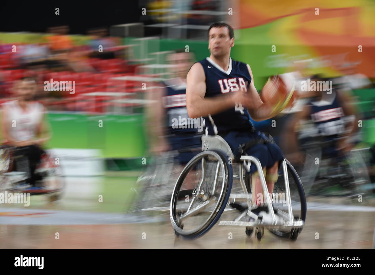 Rio de Janeiro-Brazil, September 16 , 2016 Paralympics Games 2016 Basketball USA and TURKY Stock Photo
