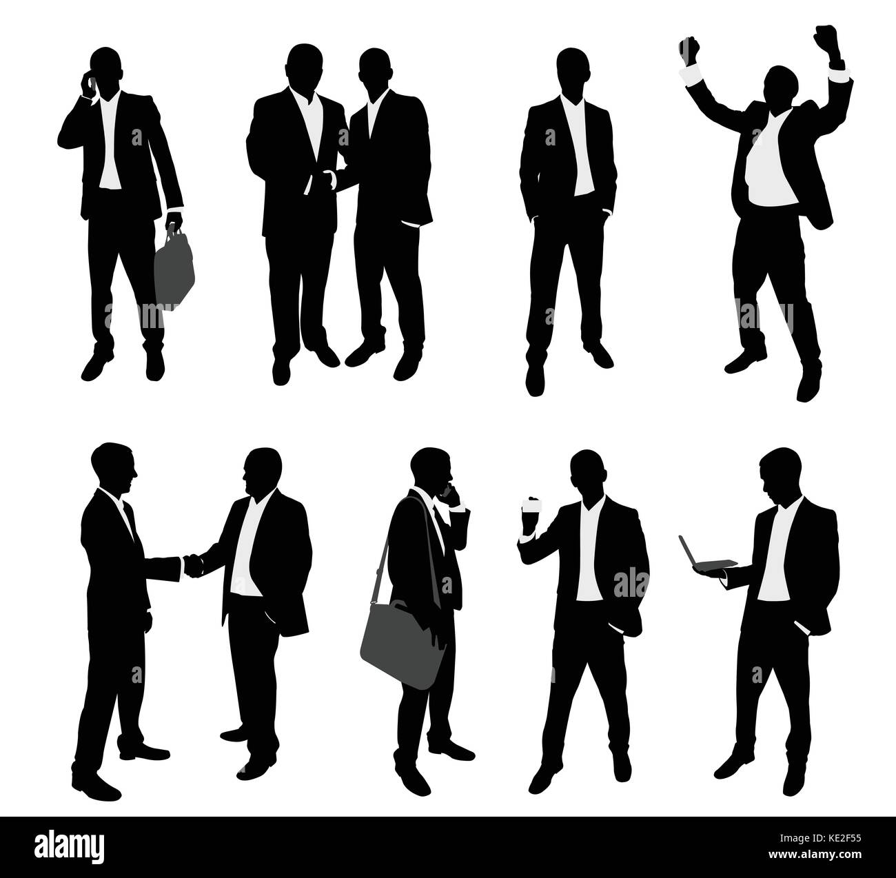 business people silhouettes collection - vector Stock Vector Image ...
