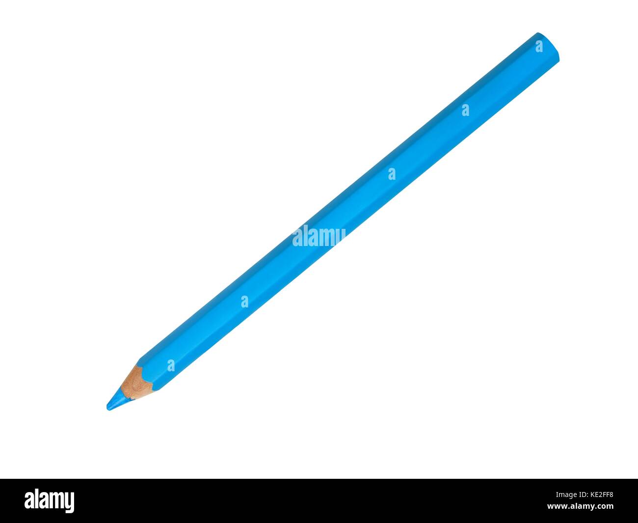 Blue colored pencil isolated on white background Stock Photo Alamy
