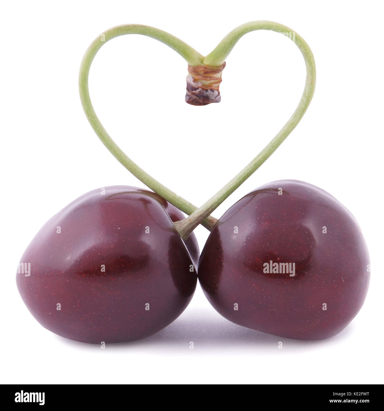 I love cherries on white. Clipping path included Stock Photo Alamy
