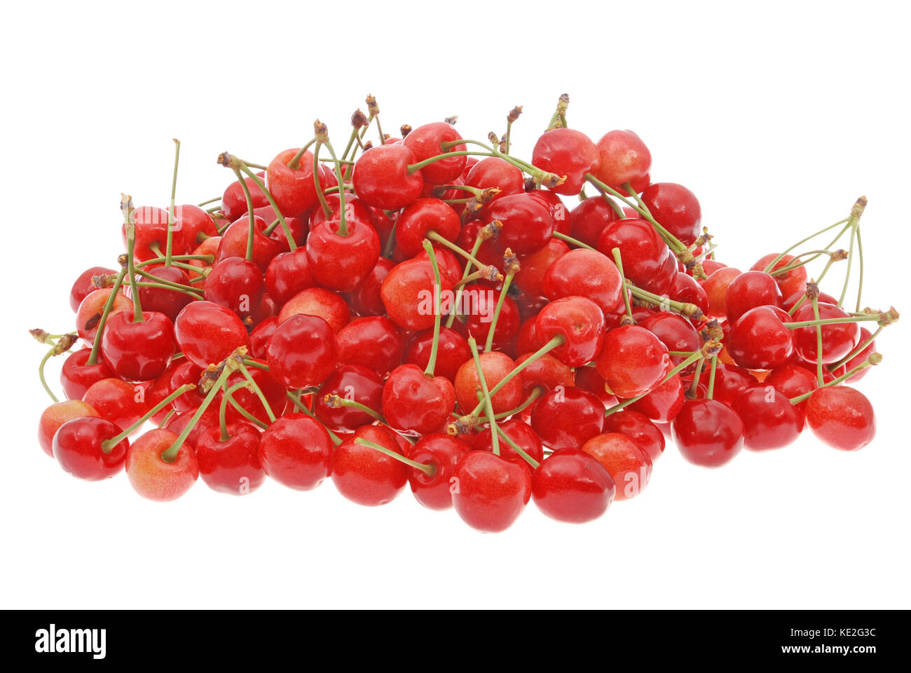 Image of cherries on a white background Stock Photo - Alamy