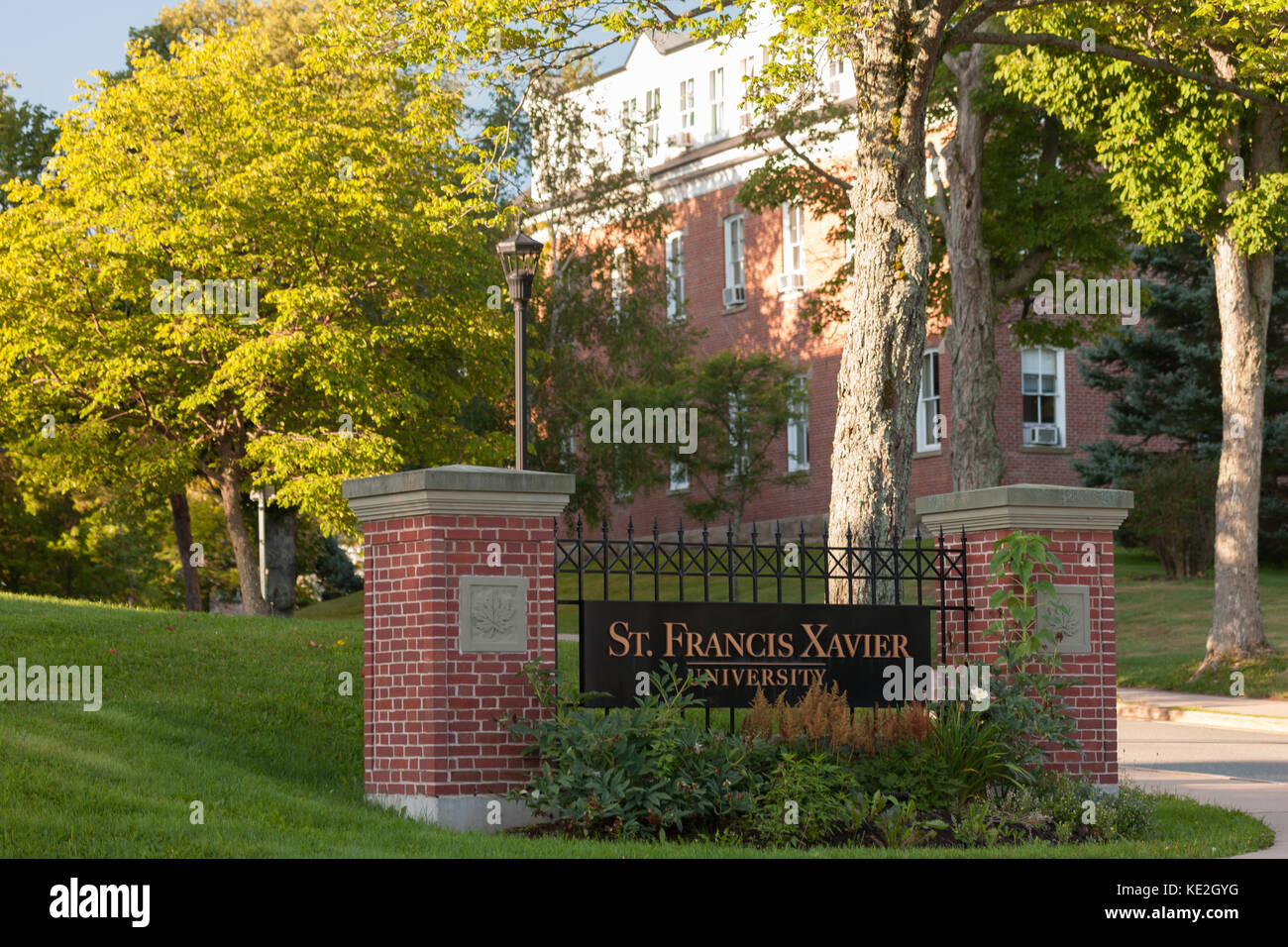 The campus of St. Francis Xavier University in Antigonish, N.S. on August 28, 2017. Stock Photo