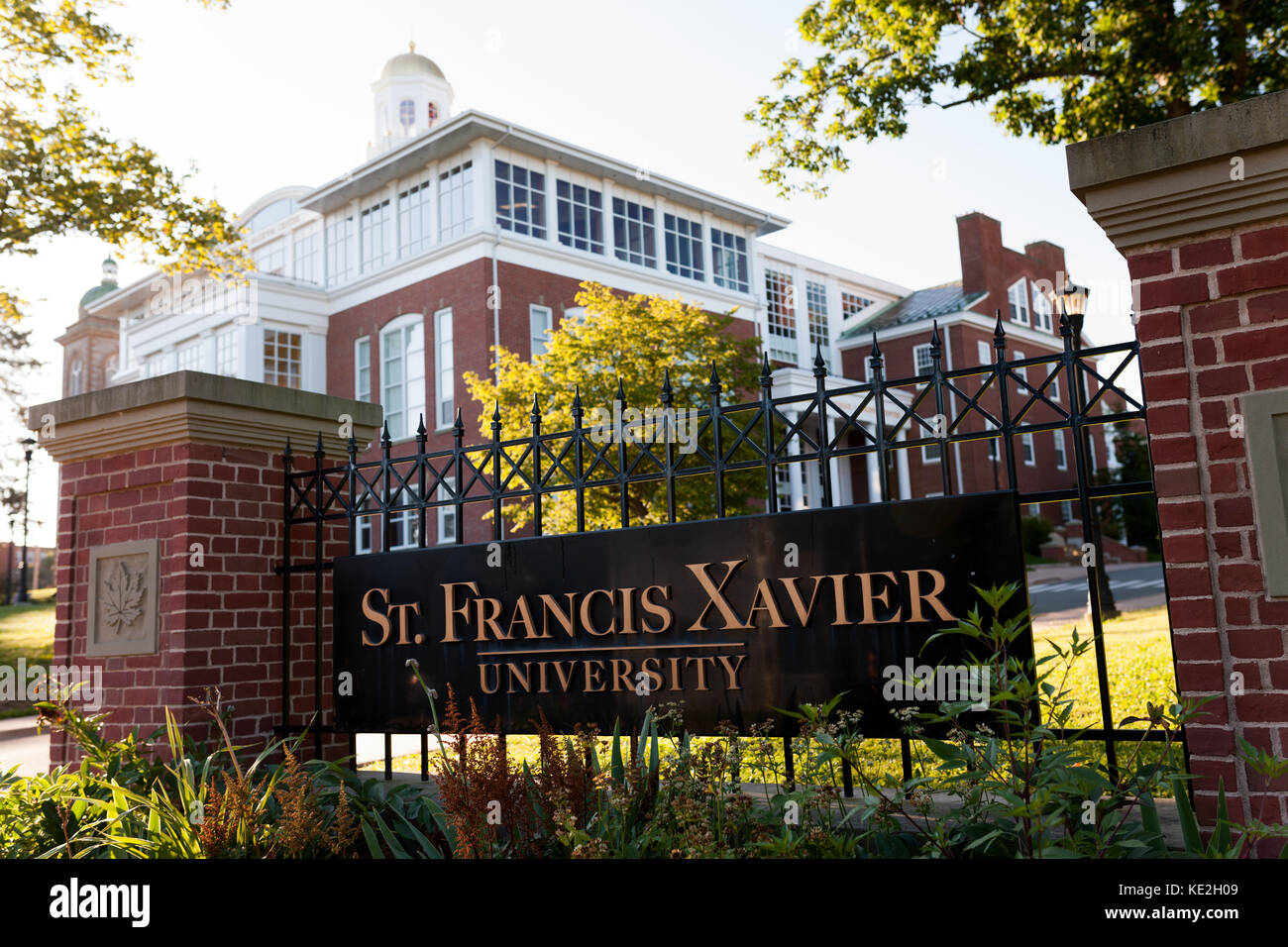 The campus of St. Francis Xavier University in Antigonish, N.S. on August 28, 2017. Stock Photo