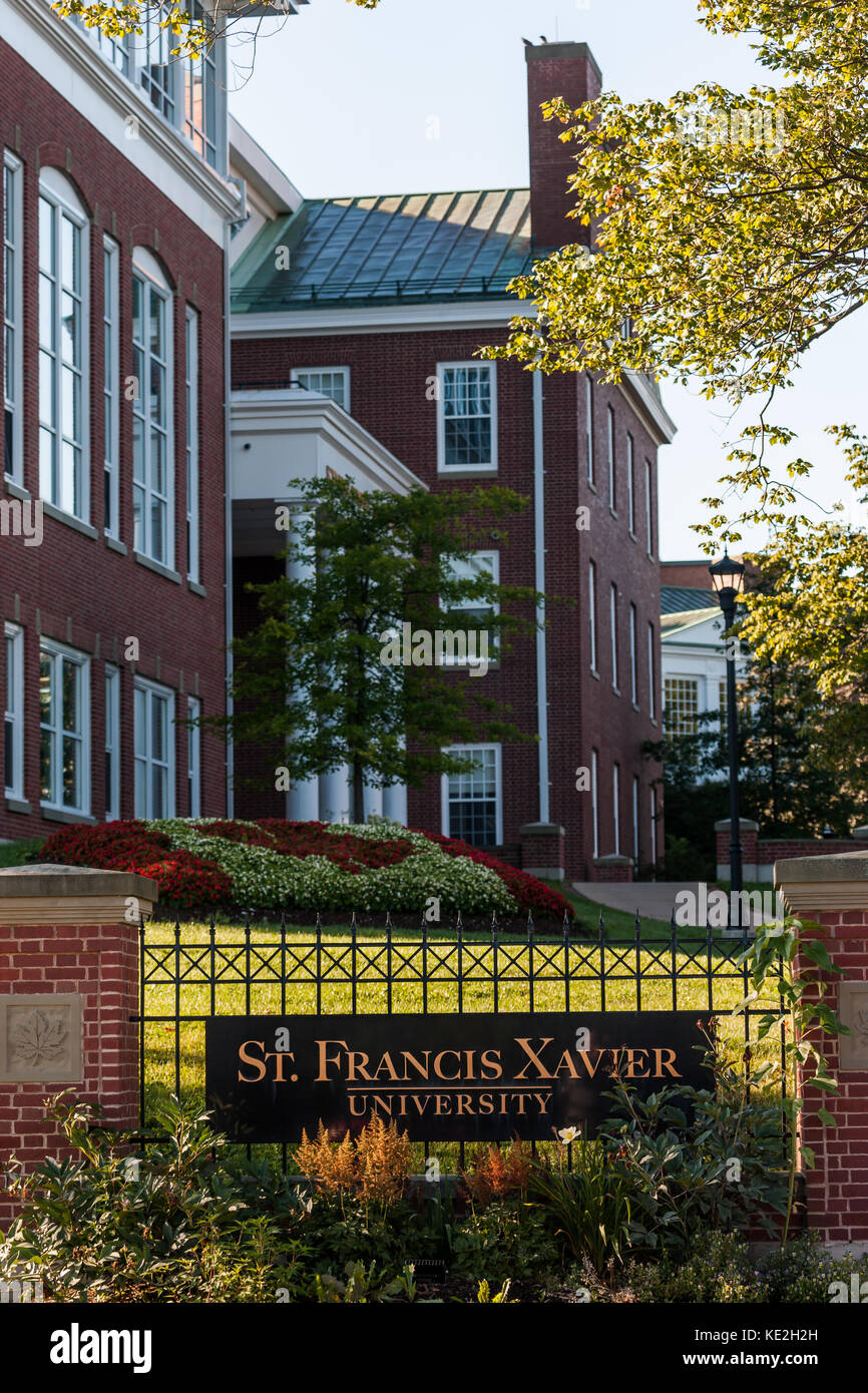 The campus of St. Francis Xavier University in Antigonish, N.S. on August 28, 2017. Stock Photo