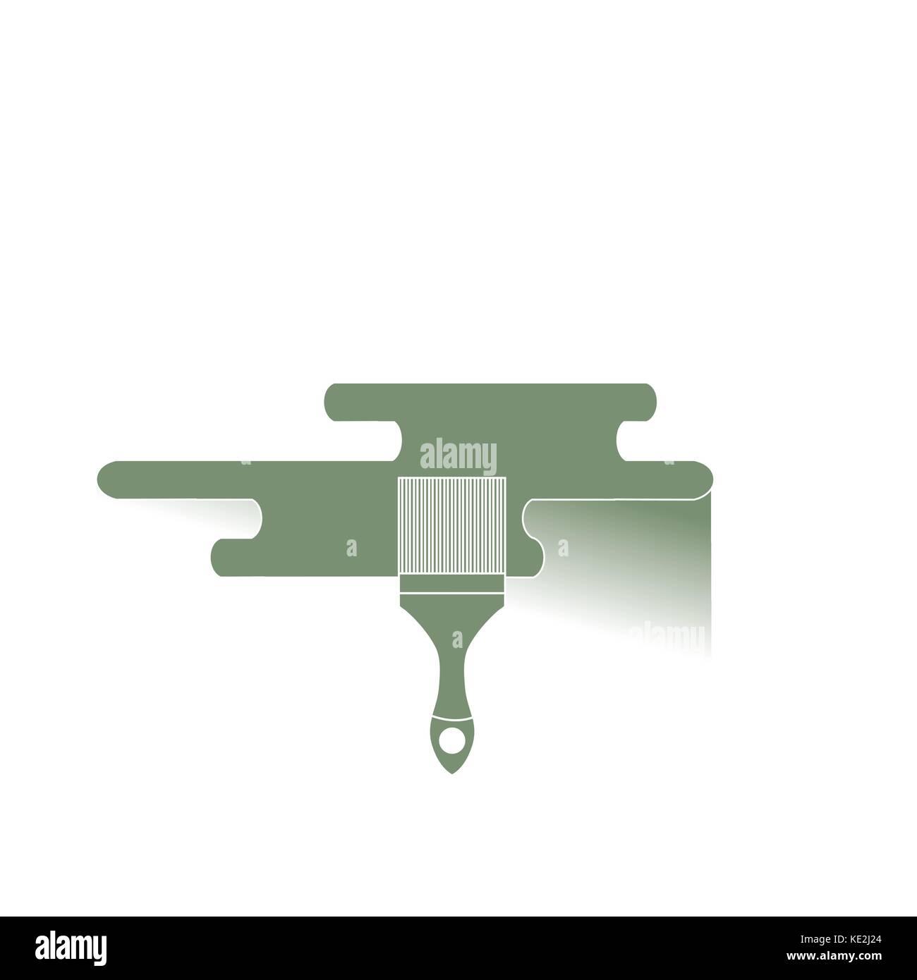 Paint brush and paint stain. Tools for repair and construction Stock ...