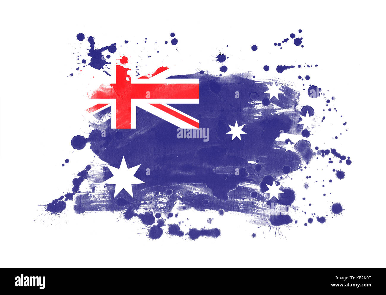 Australia flag grunge painted background Stock Photo - Alamy