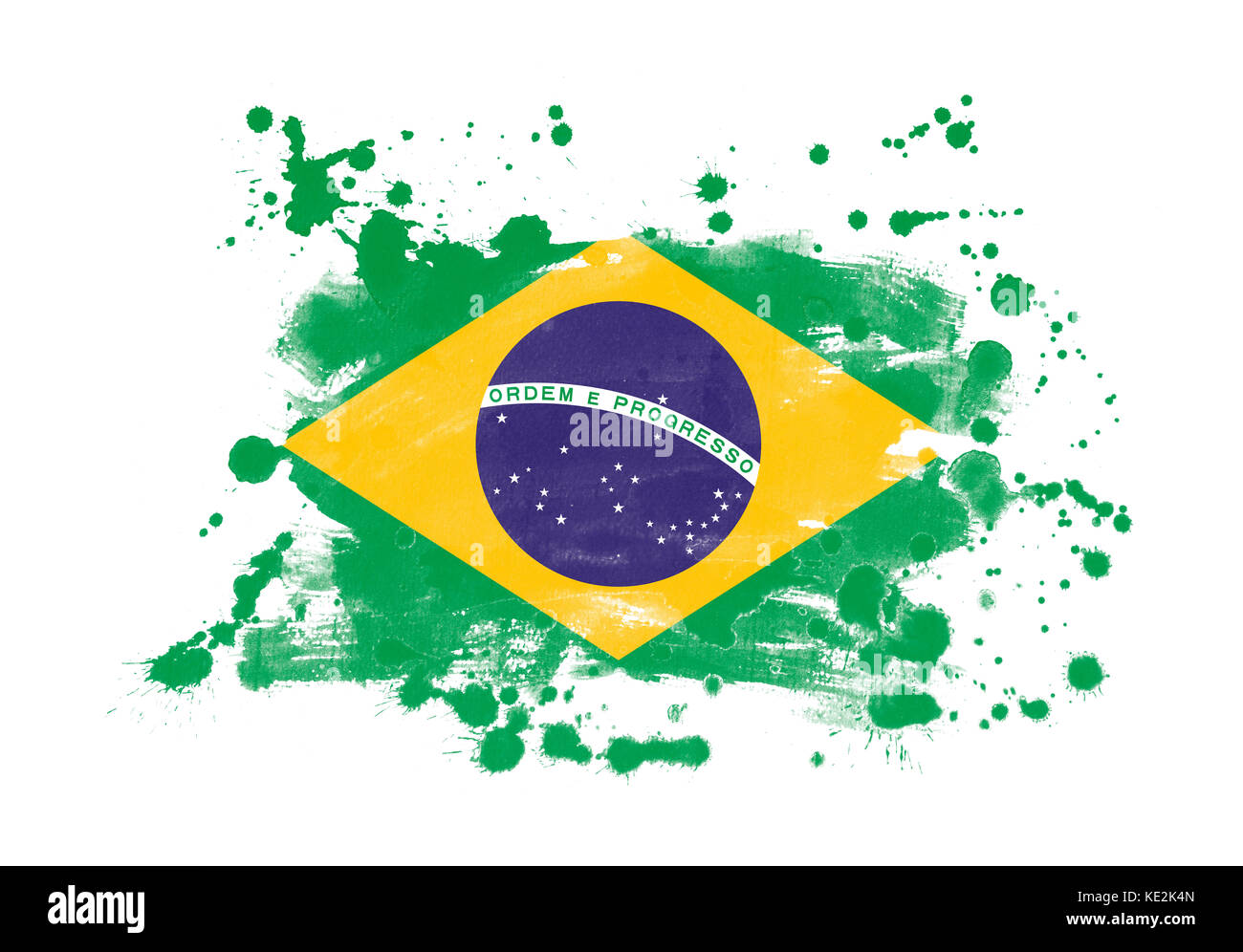 Brazil flag grunge painted background Stock Photo Alamy