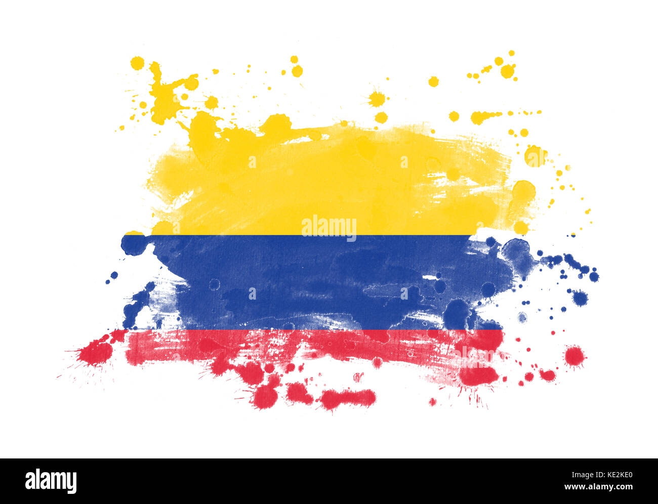Colombia flag grunge painted background Stock Photo