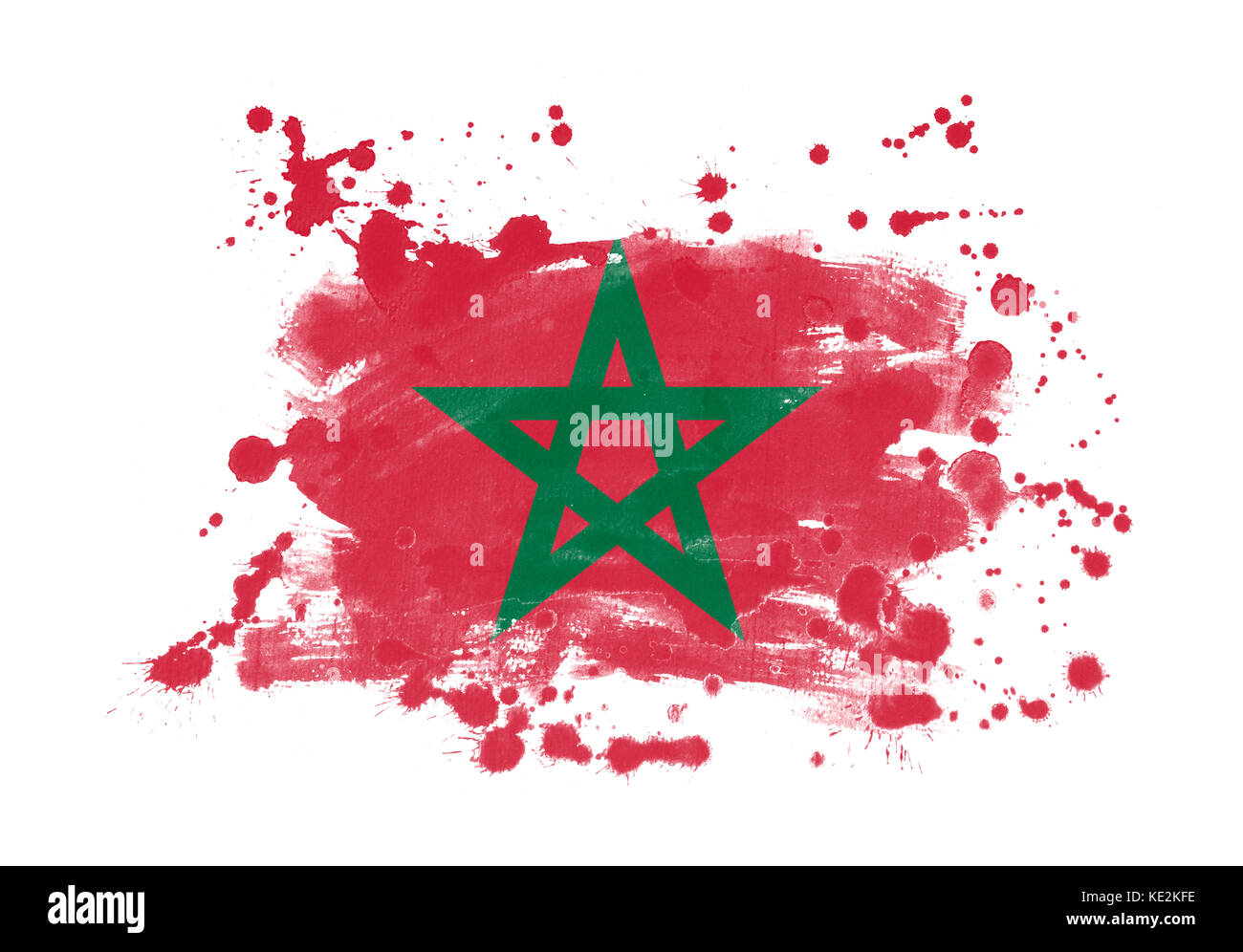 Morocco flag grunge painted background Stock Photo - Alamy