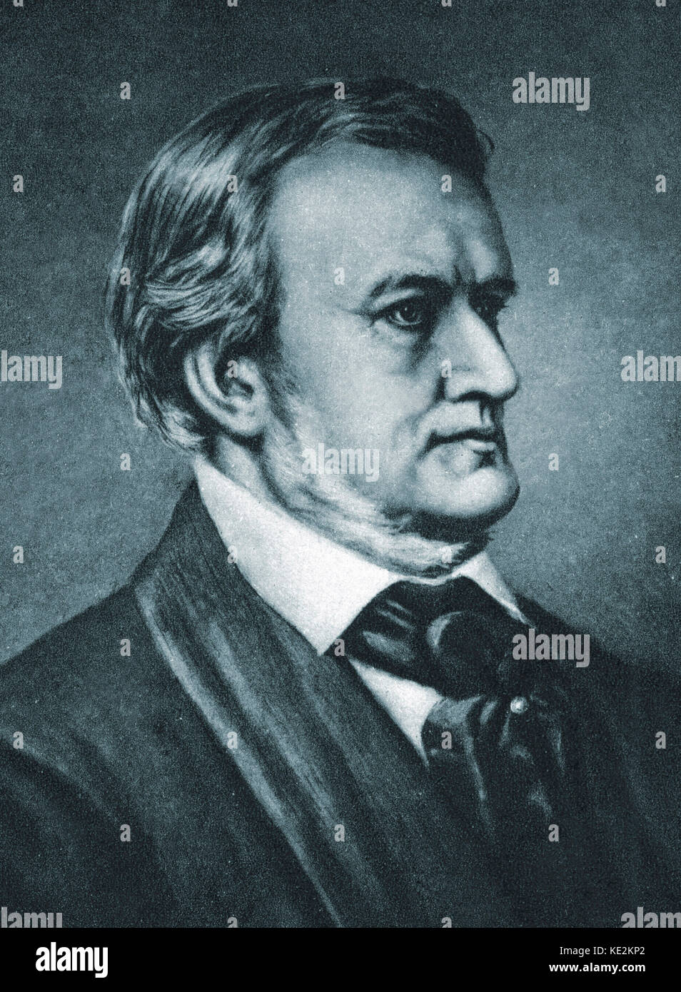 Richard Wagner portrait. German composer & author, 22 May 1813 - 13 February 1883. Stock Photo