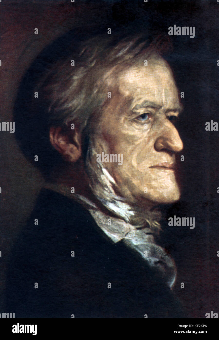 Richard Wagner portrait. Painting by H. Torggler. German composer & author, 22 May 1813 - 13 February 1883. Stock Photo