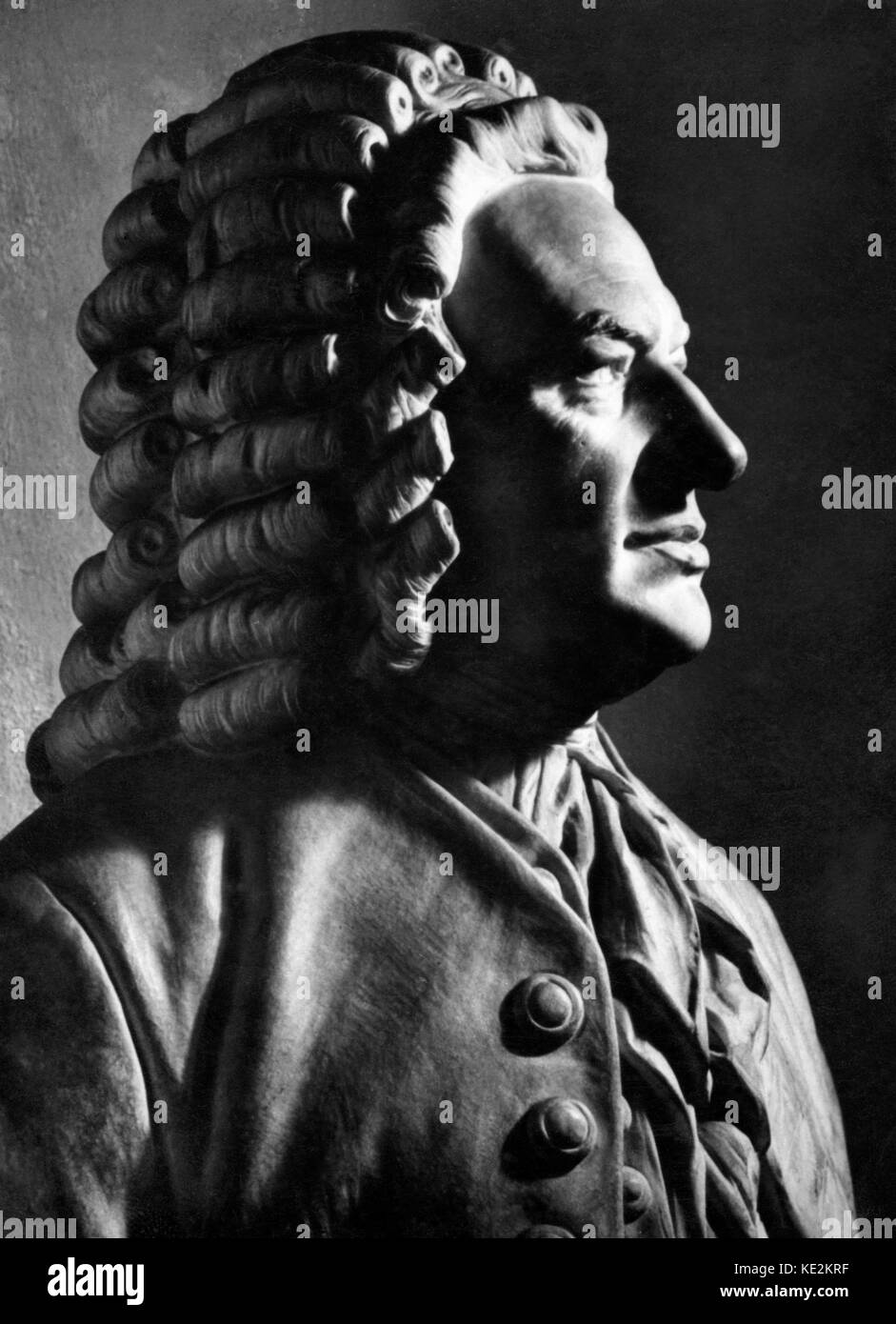 Johann Sebastian Bach - bust of the German composer & organist, 21 March 1685 - 28 July 1750 Stock Photo