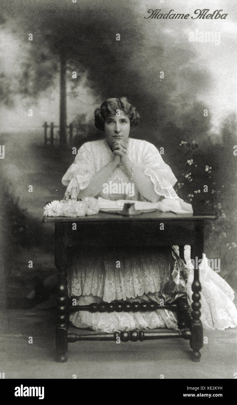 MELBA, Dame Nellie -  portrait as Violetta in VERDI 's  opera 'La Traviata'.  Australian Coloratura Soprano, 1861-1931 Stock Photo