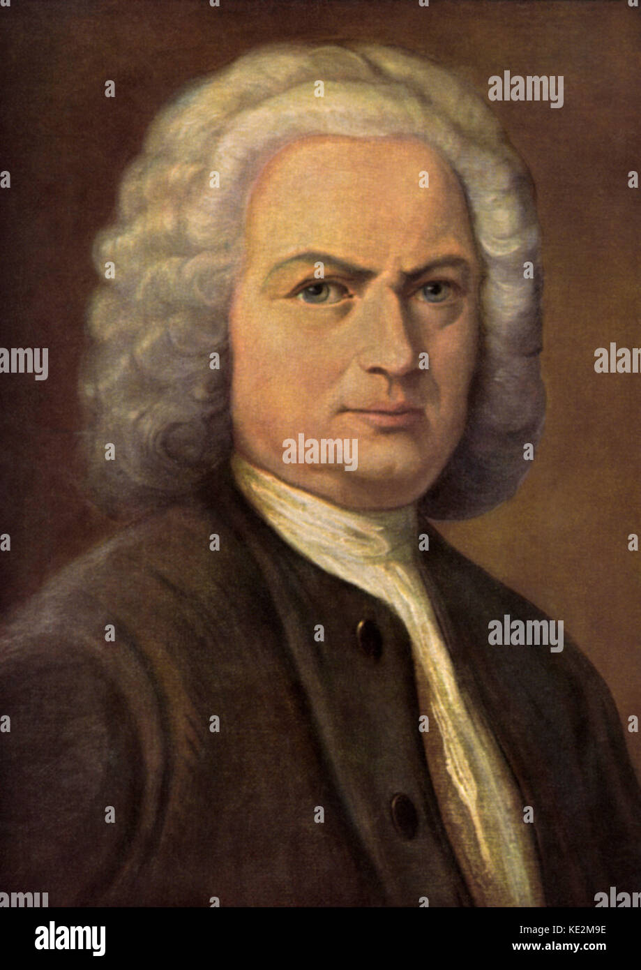 Johann Sebastian Bach - German composer and organist. Painting by  A. Hermann  German composer & organist, 21 March 1685 - 28 July 1750 Stock Photo