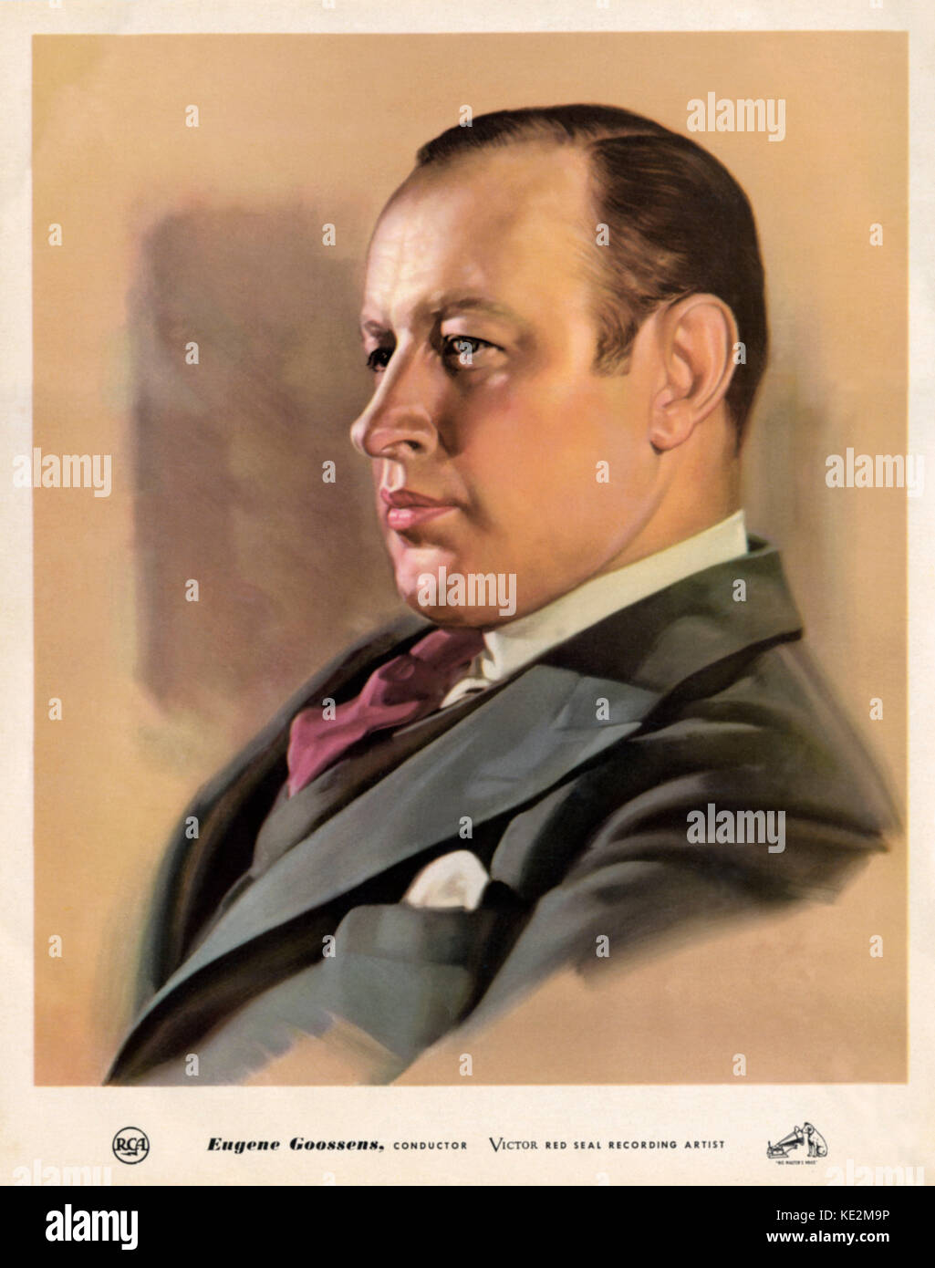 Sir Eugene Goossens -   English conductor and composer, 26 May 1893 - 13 June 1962 - painting style poster Stock Photo