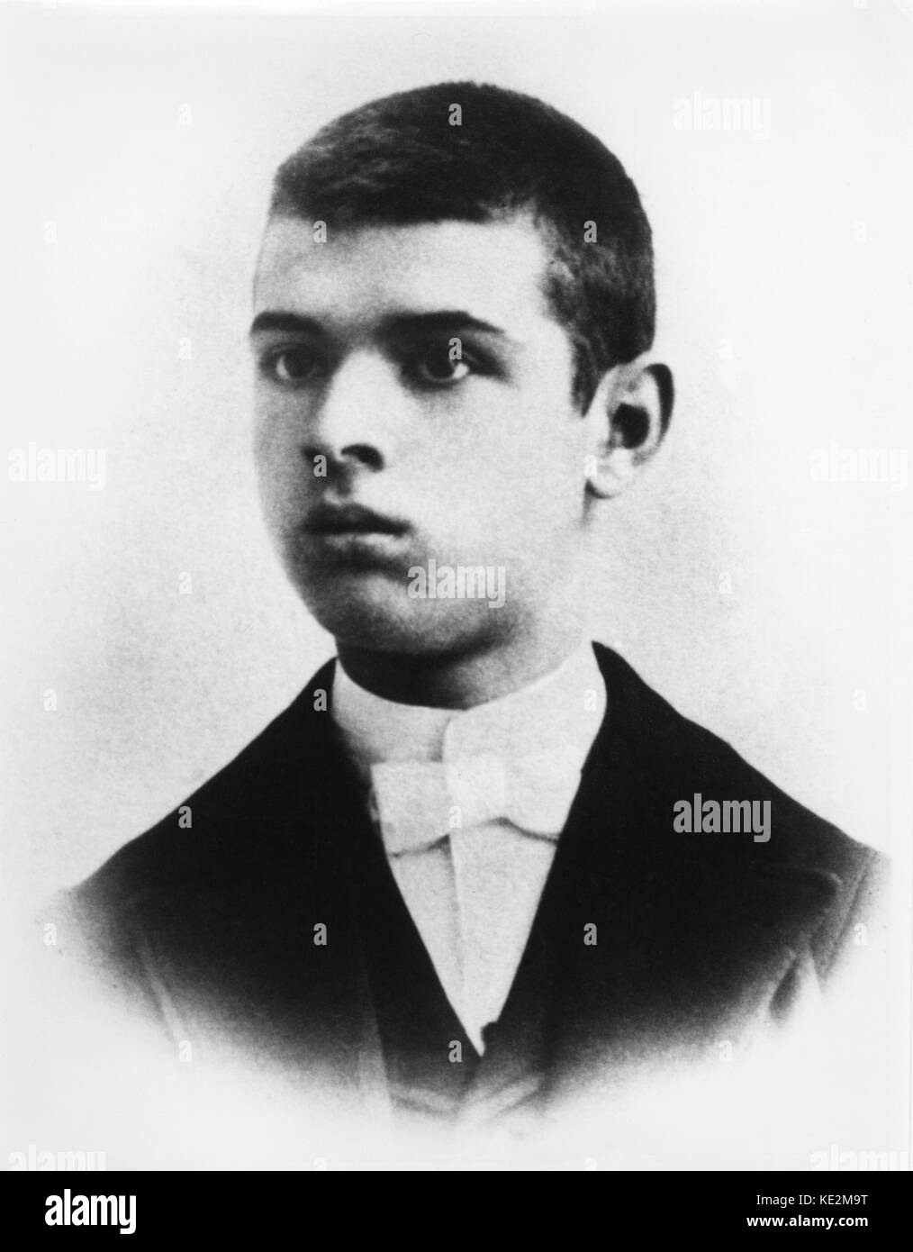 Pablo Casals - portrait of the Catalan cellist & composer as a youth 29 December 1876 - 22 October 1973.  Taken shortly before he left Barcelona in 1894 to go study in Madrid. Stock Photo